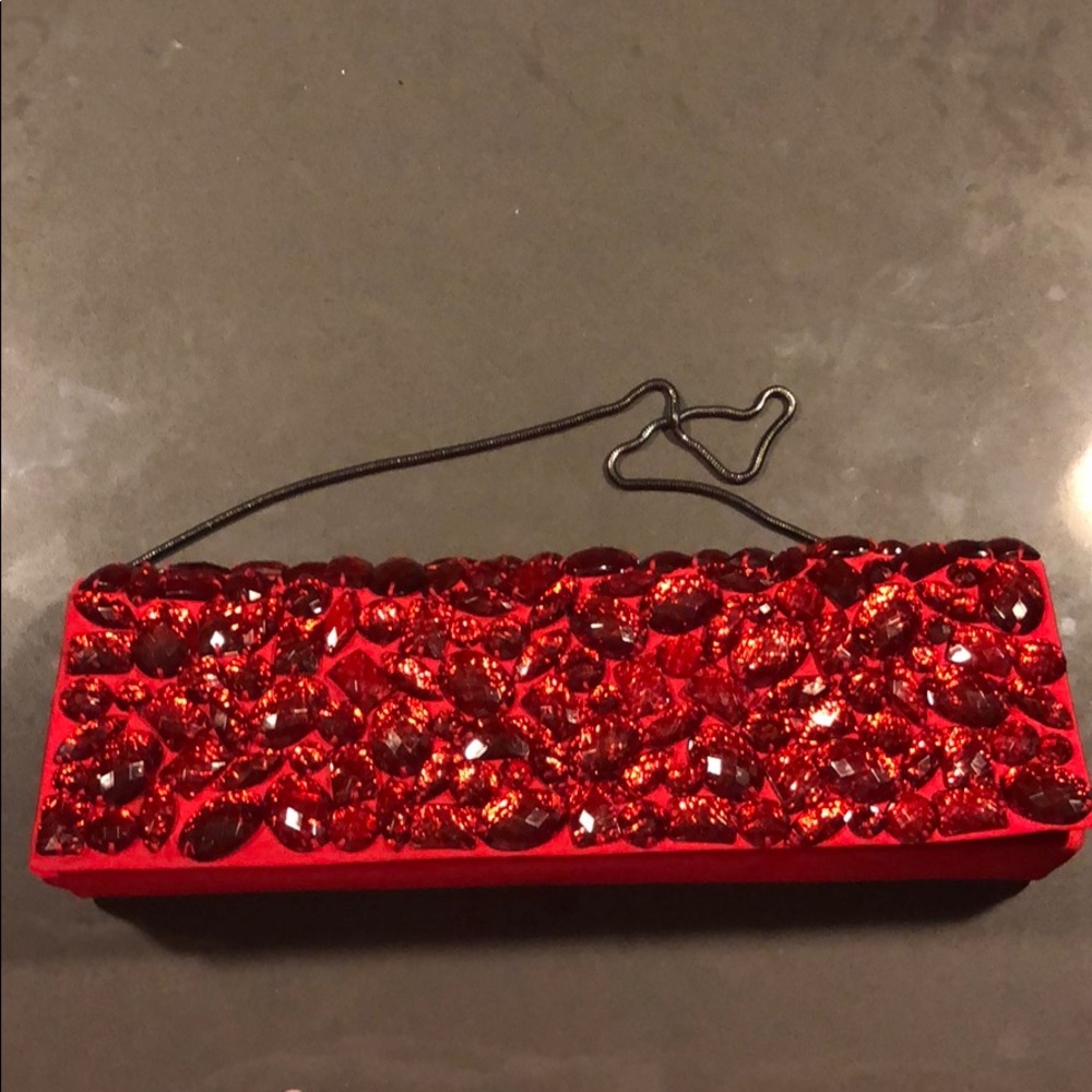 Banana republic beaded red clutch / shoulder bag